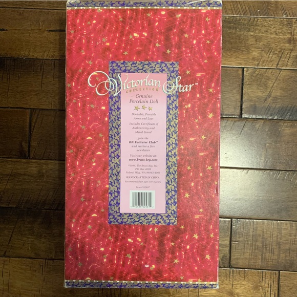 1998 Brass Key Victorian Star Genuine Porcelain Doll, Cert of Auth UNOPENED - Picture 5 of 8